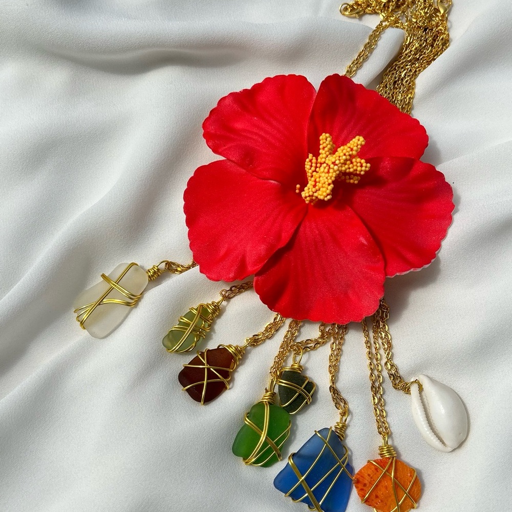 Golden Seaglass Necklace